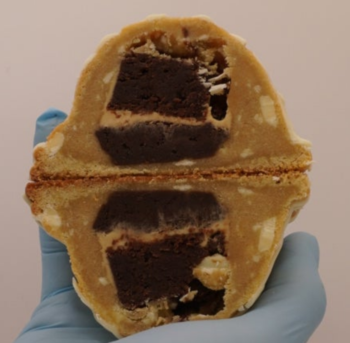 White Chocolate Hazlenut Brownie NYC Stuffed Cookie